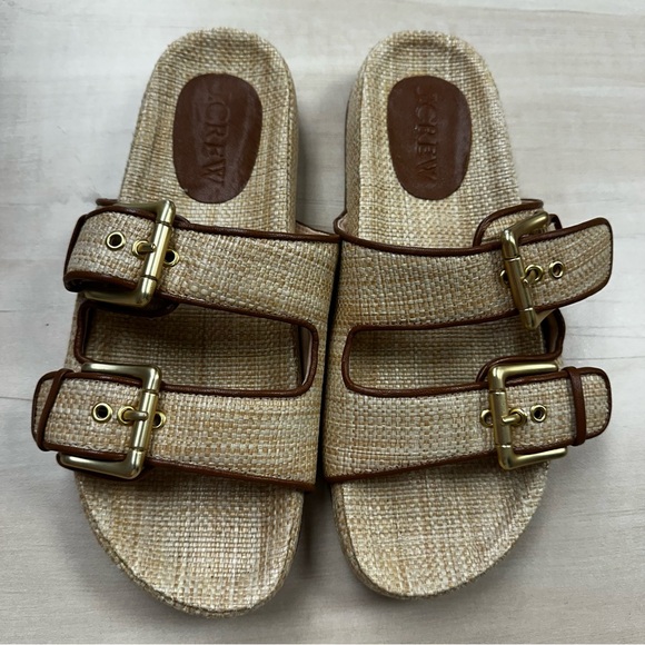 J. Crew Tan and Gold Buckle Sandals - Picture 4 of 11